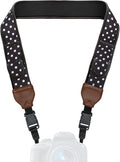 USA Gear TrueSHOT Camera Strap Neoprene Camera Straps - Padded Neck Strap, Pockets, and Quick Release Buckles - Compatible with Canon, Nikon, Sony and More DSLR and Mirrorless Cameras (Polka Dot) by USAGEAR