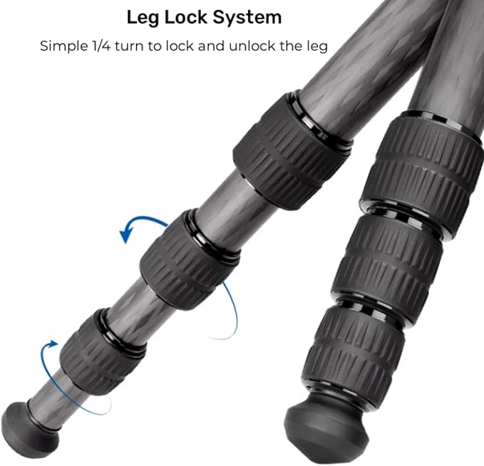 LEOFOTO Carbon Fiber Camera Monopod 65" Tall 4-Section MP-284C - Image 2