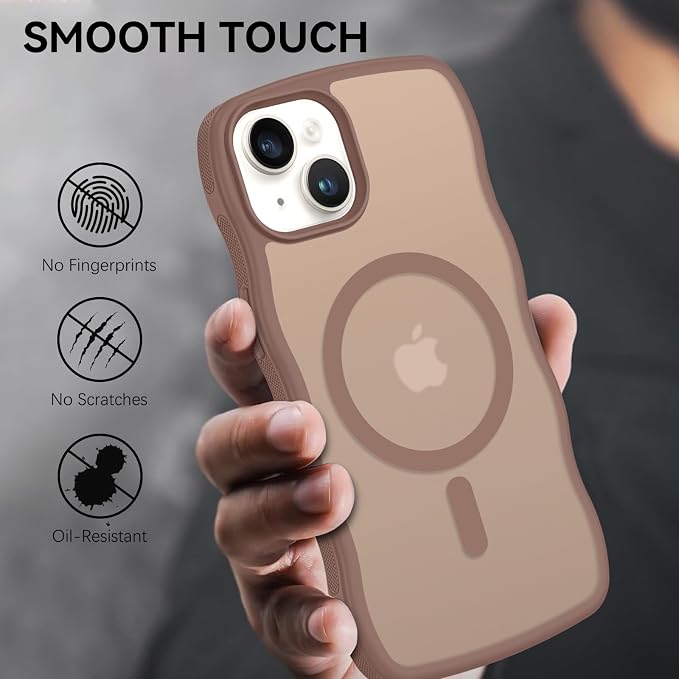 BENTOBEN Magnetic for iPhone 15 Plus/14 Plus Case,Cute Wavy Frame [Compatible with MagSafe] Translucent Matte Women Girls Men Cute Shockproof Phone Cover for iPhone 14 Plus/15 Plus,Desert Titanium - Image 8