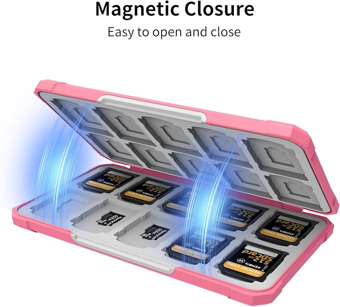 Memory Card Case with 40 Card Slots for SD and Micro SD Cards | Portable SD Card Holder, Hard ABS Shell with Soft Silicone Lining, Precise Card Slots,Magnetic Closure for daily travel - Image 4