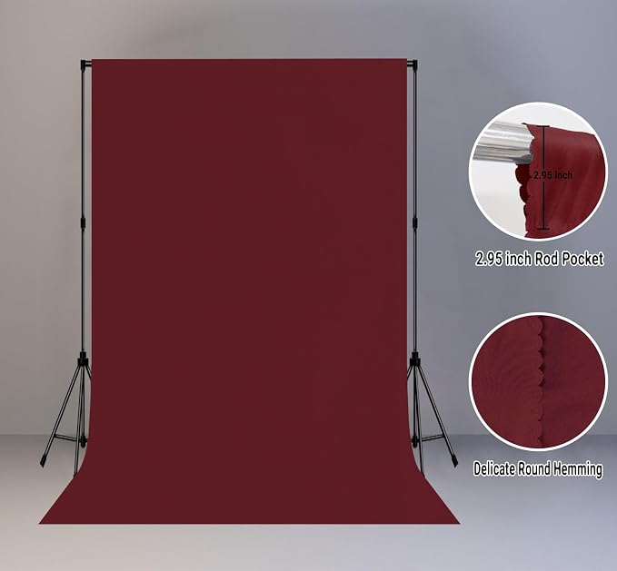 Burgundy Photography Backdrop for Photoshoot, Fabric 6x9ft | Polyester Studio Photo Backgrounds, Non Reflective, Easy to Hang, for Portrait Shoot, Product, Party Decor, Video Creation - Image 6