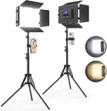 2 Pack Led Video Light Panel Lighting Kit with Barn Doors, 8000mAh by Unicucp