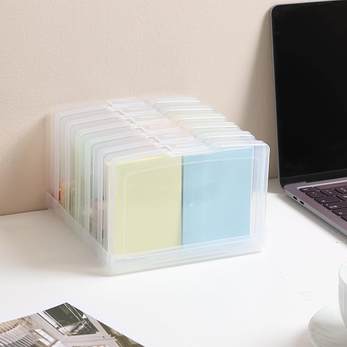 novelinks 6 Pcs 4"x6" Plastic Photo Storage Boxes with Tray (Clear 2Pack) | Photo Organizers and Storage, Task Boxes for Special Education, Flash Card Holder, 4x6 Index Card Holder, Picture Boxes - Image 6