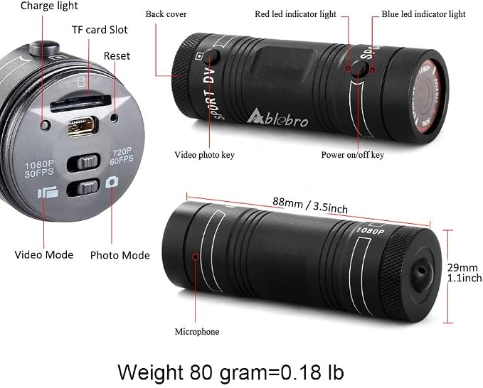 Shotgun Camera,1080P Full HD Action Video Cam for Clay Shooting and Hunting Helmet Sports Cam - Image 7