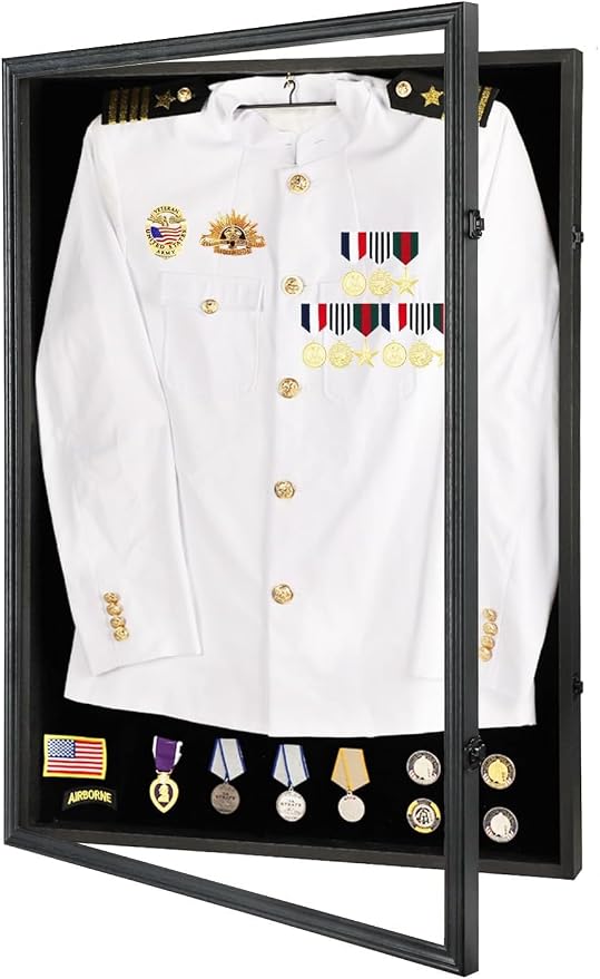Military Police Uniform Display Case-Velvet Backplate-Black | Lockable Wall Mount Cabinet with UV Protection, wall Mount,Shatterproof Plexiglass，Also applicable to medals,certificates - Image 8