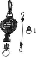 CB Mic Holder Retractable, CB Radio Mount Radio Mic Clip Hanger Holder | Lanyard Tether 32" Stainless Steel Cord with Adjustable Mount Kit, D-Ring Mount with Screw, Perfect for Truck Driver by JCTRIWAY