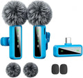 Wireless Lavalier Microphone for iPhone - iPad, Android Phone Computer, Mini Microphone for Live Streaming, Video Recording, Outdoor or Indoor Interviews, YouTube, TikTok, Vlog (Blue) by Unknown