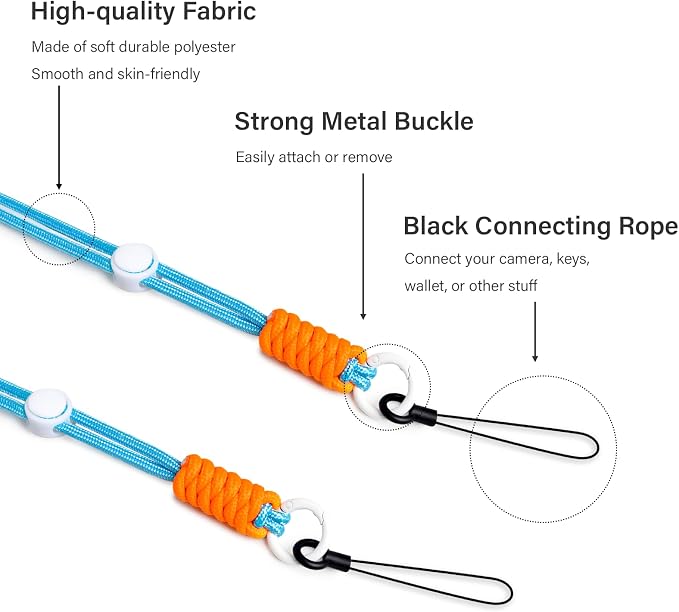 VOVMOEYA Camera Strap,Long Neck Strap for Fujifilm Mini 12/11/9/8/7+,Shoulder Strap camera strap Long Crossbody Lanyard for photographer Camera/Badge Holder/Keys/Wallet Multi-Function Lanyard(Blue) - Image 2