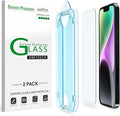 amFilm OneTouch for iPhone 14 Plus/iPhone 13 Pro Max 6.7" Screen Protector | Auto-Alignment, 30s Install, Bubble Free, 9H Hardness, Scratch & Drop Protection, HD Clear, Case Friendly, 2 Pack (13P-6.7'') by amFilm