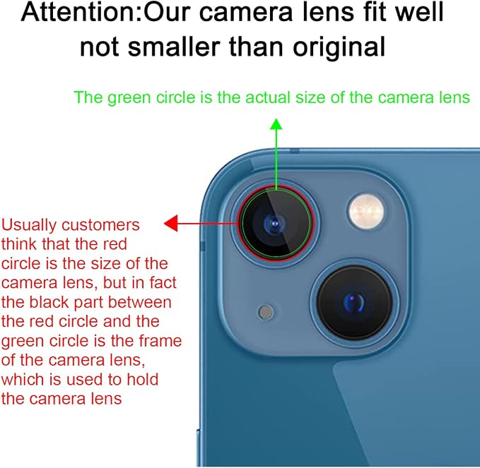 2 Set OEM Back Rear Camera Lens Glass Replacement for iPhone 13 and iPhone 13 Mini with pre-Installed Adhesive and Reparing Toolkit - Image 8