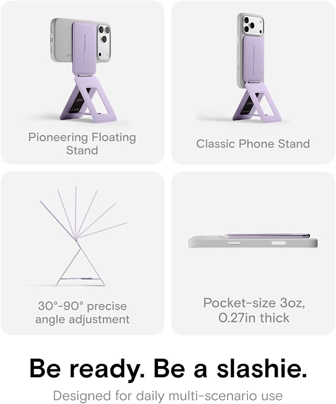MOFT Phone Tripod Stand, Portable Selfie Stick for iPhone, Mulit-Angle | Pocket Size | Strong Magnets l MOVAS Leather | Magsafe Compatible | Easy to Charge | Stylish |For Content Creators - Image 3