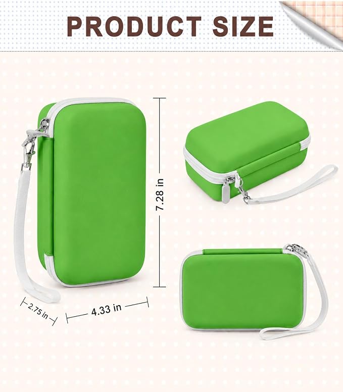 Kids Instant Print Camera Case for DYLANTO for ESOXOFFORE Cameras | Portable Digital Camera Case Organizer for ETIKEZ for YTETCN for DUDUDRAGON with Pocket for Accessories (Box Only)-Green - Image 6