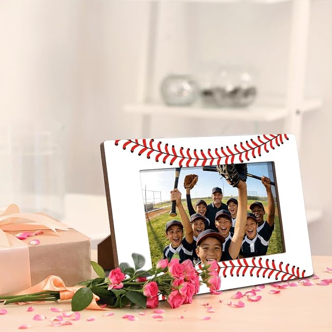 Baseball Picture Frame, Baseball Frame, Sports Room Decor Gift for Boys | A freestanding baseball frame for team and game-day photos, ideal for bedroom desks, shelves, dressers and trophy tables. - Image 4