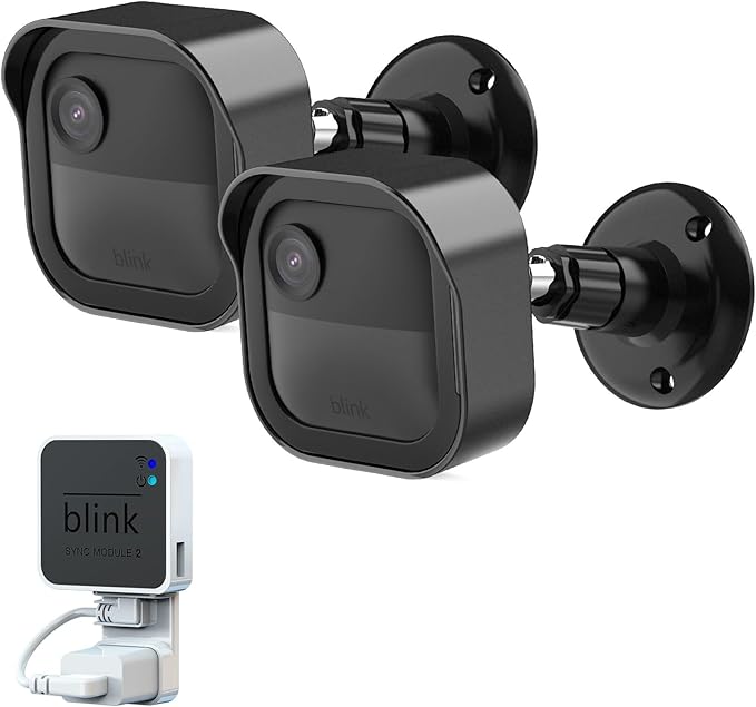Blink Outdoor Camera Mount,360°Swivel Mount for Blink Outdoor 4/2K+ Camera | 2Pack Weatherproof Housing Covers, Wall Mount for Blink Home Security System, Blink Sync Module Mount, Black by Pefecon