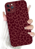 Cute Burgundy Cheetah Print Phone Case for iPhone 11 Pro Max 6.5" | Aesthetic Leopard Pattern Design Cover Full Camera Lens Protective Shockproof Soft Slim TPU Funda for Women Girls by Unknown