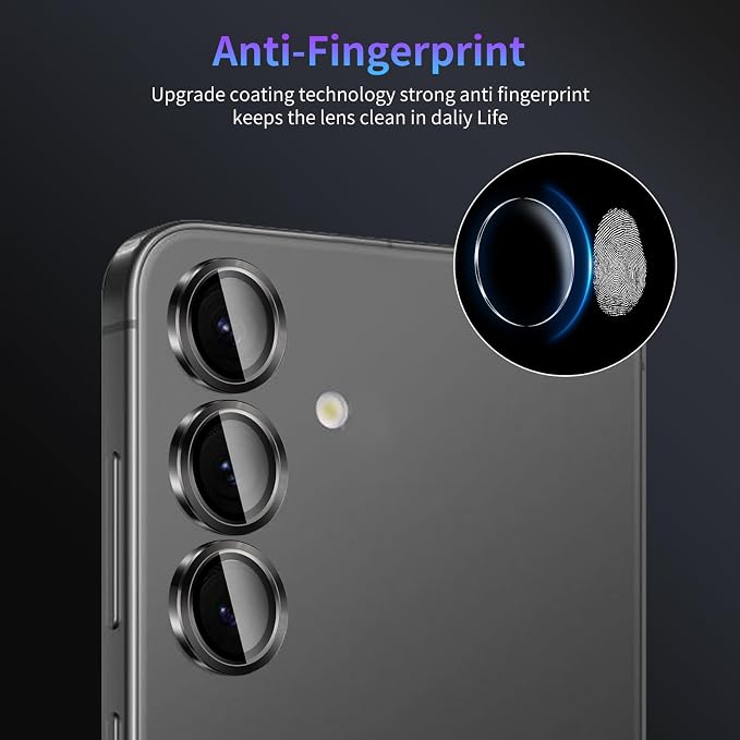 Camera Lens Protector for Samsung Galaxy S24 Plus,1 Pack | Tempered Metal Glass Camera Cover Film,HD Clear,Anti-Scratch Lens Screen Protector Film,Case Friendly,Black Titanium - Image 6