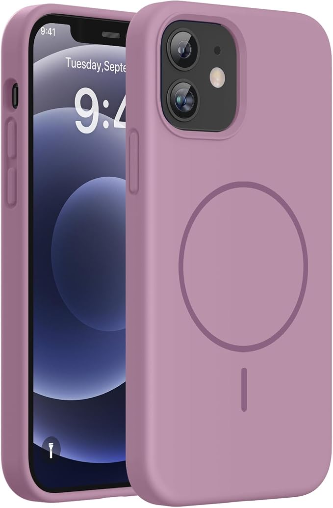 Miracase Magnetic for iPhone 12 Case/iPhone 12 Pro Case, Blackcurrant | Compatible with MagSafe, Anti-Scratch Microfiber Lining, Premium Silicone Shockproof Drop Protection Phone Case for 12/12 Pro by Miracase