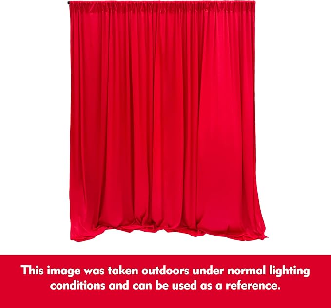 10ft x 10ft Red Backdrop Curtains for Parties, Polyester Fabric Backdrop Drapes with Rod Pockets for Weddings, Birthday, Halloween, Photography, Christmas Party Background Curtain, 2 Panels - Image 8