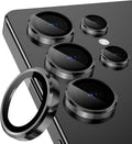CloudValley for Samsung Galaxy S25 Ultra Camera Lens Protector | 9H Tempered Glass + Aluminum Alloy Individual Lens Protective, [1 Second Installaion] Ultra-HD Glass Cover,Titanium Black by CloudValley