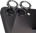 Meshine for Samsung Galaxy Z Flip 8 Camera Lens Protector,Scratch Proof,Strong Adsorption,9H Hardness with Metal Ring Camera Cover,Ultra Thin Case Friendly,Accessories Lens Protector,Glitter Black by Meshine