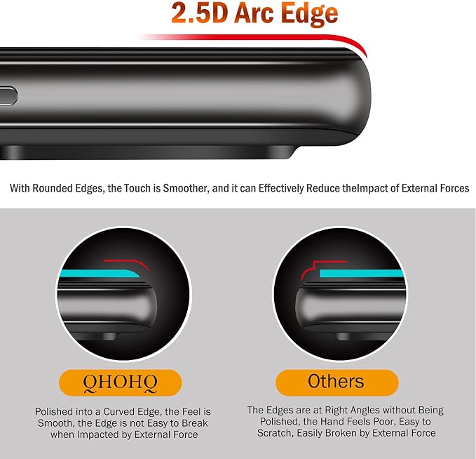 QHOHQ 3 Pack Screen Protector for Samsung Galaxy A52 4G/5G with 3 Packs Camera Lens Protector,Tempered Glass Film,9H Hardness - HD - Anti-Scratch - 2.5D Edge - Anti-Fingerprint - Easy Installation - Image 4