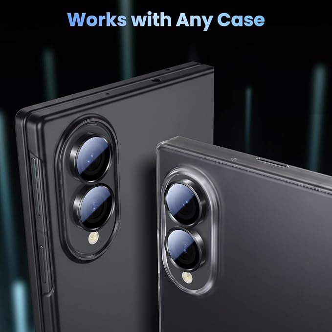 Uyiton for Samsung Galaxy Z Fold 8 Camera Lens Protector - Black | Military-Grade Sapphire Glass Rear Camera Screen Cover - Strong Adsorption Ultra HD Clear Lens Protector - Image 5