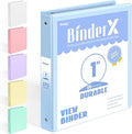BinderX 3 Ring Binder 1 Inch, 1" Clear View Binder, Light Blue, Letter Size | Extra Durable, PVC-Free, Customizable, Interior Pockets, 175-Sheet Capacity, Eco-Friendly, Reinforced Hinge, School, Office by Sooez