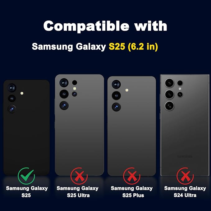 YWXTW 3 Pack Camera Lens Protector for Samsung Galaxy S25 6.2 Inch, 9H Tempered Glass Ultra HD [No Impact on Night Shots] S25 Lens Protector, Anti-Scratch No Bubbles - Image 2