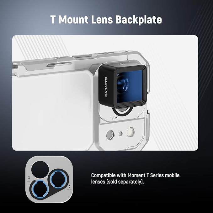 NEEWER Phone Cage Compatible with iPhone 17 Pro, Quick Release Video Rig Stabilizer Accessories with 67mm Filter Ring, 17mm Lens Backplate, T Mount Adapter, 4X Camera Control Cap, PA143 (Silver) - Image 5