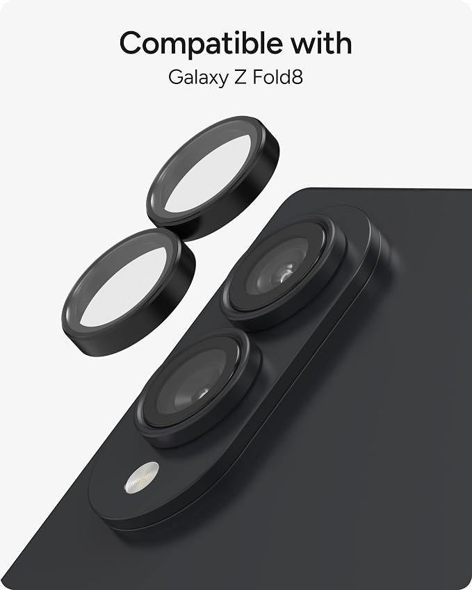 ZAGG Glass Elite Samsung Galaxy Z Fold8 Camera Lens Protector | Anti-Reflective, 5X Stronger Impact & Scratch Resistant Aluminosilicate Glass - Easy Installation, Smudge-Free Surface - Image 3