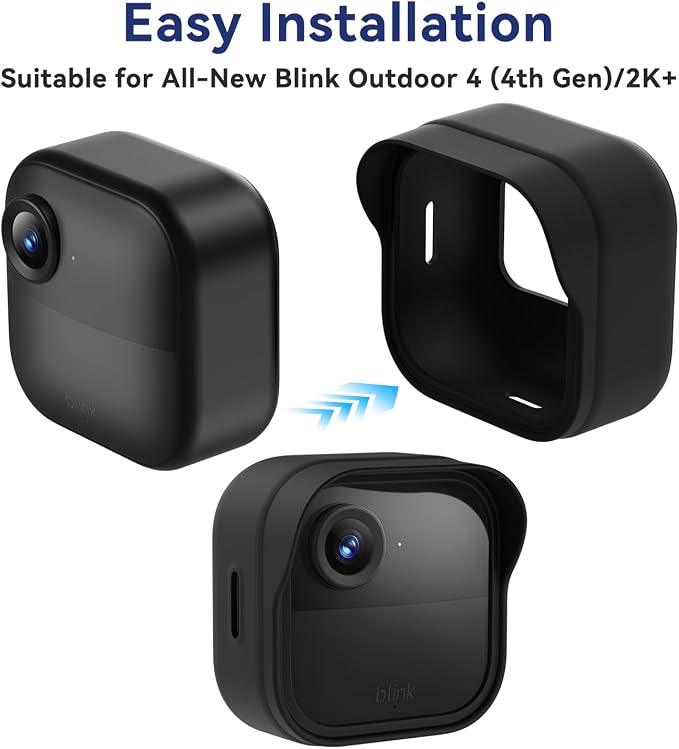 Silicone Case Cover for Blink Outdoor 4/2K+, Weatherproof Silicone Cover Skin Provides Full Camera Protection, for All-New Blink Outdoor 4 Home Security Camera (Black) - Image 4