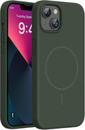 Miracase Silicone & Magnetic for iPhone 13 Case, Dark Green | Compatible with MagSafe, Soft Microfiber Lining, Premium Silicone Cover Shockproof Drop Protection Phone Case for 13 by Miracase
