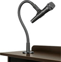 KF25 13-Inch Heavy-Duty Gooseneck Mic Stand with Flange Mount for Podium | Microphone holder for compact lecterns and desks, up to 3.2 lb, with mic clip, 5/8-to-3/8 adapter, and 10 cable ties by Angksorm