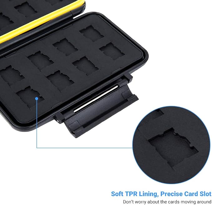 16 Slots Micro SD Card Holder, Micro SD Card Case Micro SD Micro SDHC Micro SDXC Card Storage Micro SD Card Organizer with Carabiner, Water-Resistant Anti-Shock - Image 5