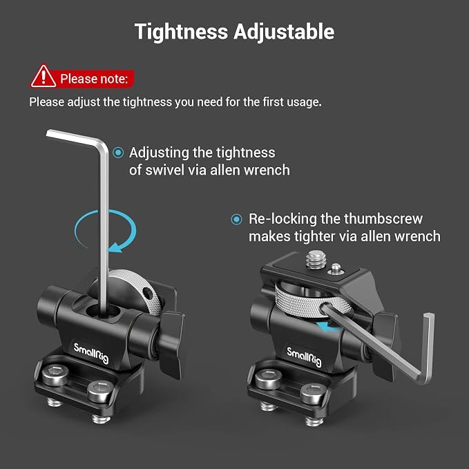 SmallRig Monitor Mount Swivel 360° and Tilt 180° Adjustable Bracket with 1/4"- 20 Screws for 5" and 7" Monitor - Image 5