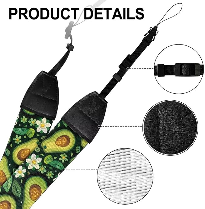 Coldinair Black Adjustable Camera Strap Universal Neck & Shoulder Soft Padded Strap for All DSLR Cameras,Binoculars - Image 7