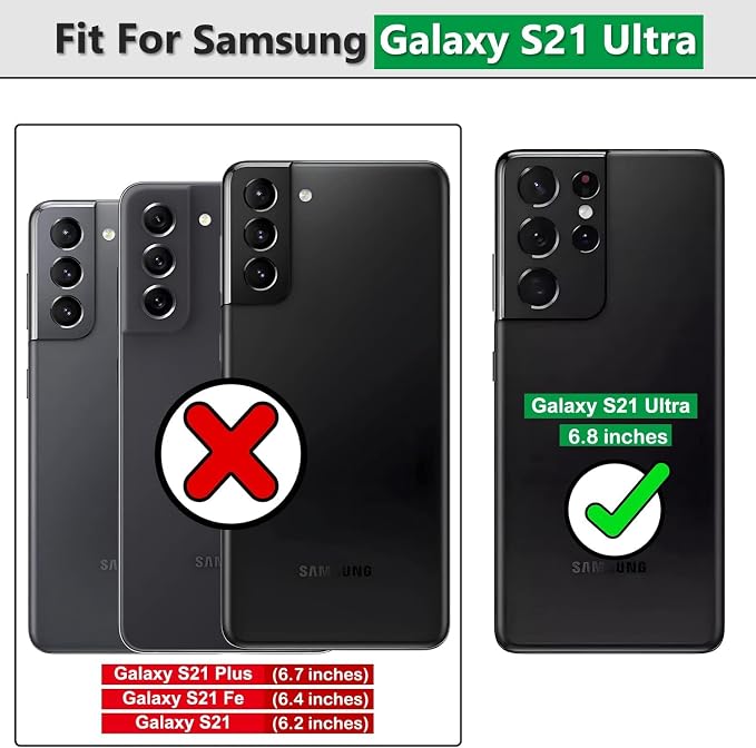 Gritup for Samsung Galaxy S21 Ultra Phone Case: Case S21 Ultra with 2*Screen Protector | Magnetic Stand & Slide Camera Cover | Shock Proof Military-Grade Funda para S21Ultra Cover, Green+Pink - Image 2