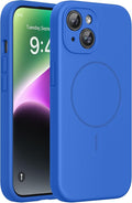 Miracase Silicone & Magnetic for iPhone 14 Case, Mediterranean Blue | Compatible with MagSafe, Soft Microfiber Lining, Premium Silicone Cover Shockproof Drop Protection Phone Case for 14 by Miracase