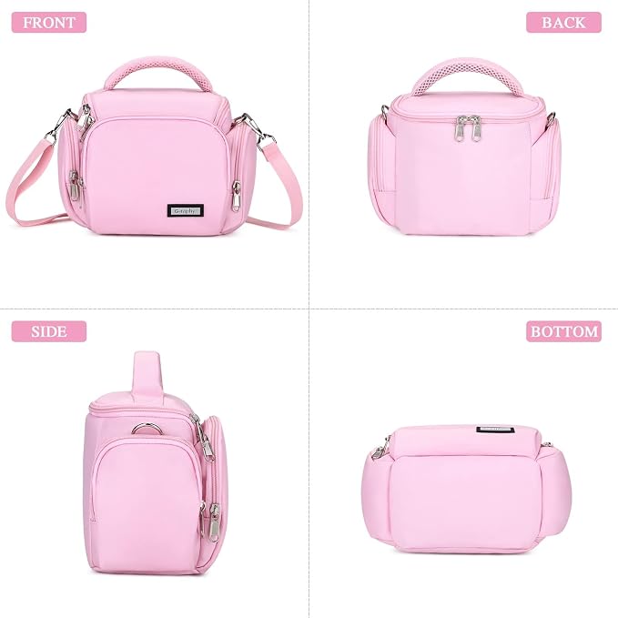 G-raphy Camera Bag Case Pink Small Photography Bags DSLR SLR MIRRORLESS BAG with Removal Straps - Image 2