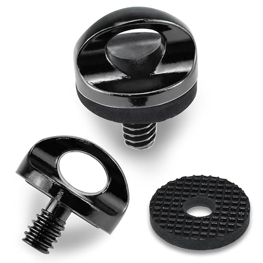 1/4" Camera Neck Strap Screw Holder, SDTC Tech 2 Pack 1/4-20 Thread Camera Screws with Rubber Washer for Quick Install/Release Wrist Strap Sling | 2 Pack 1/4-20 Thread Camera Screws with Rubber Washer for Quick Install/Release Wrist Strap Sling by SDTCTech
