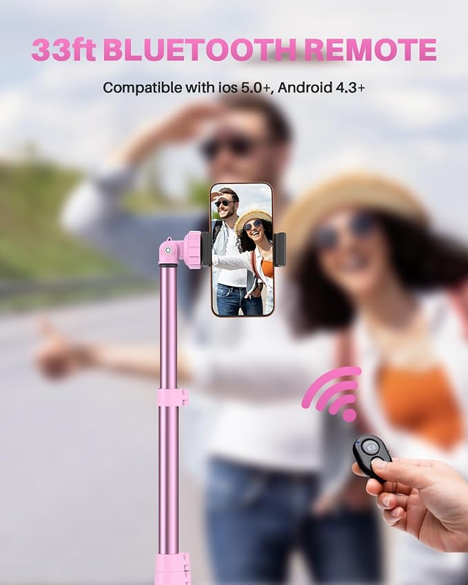 67" Phone Tripod, MIIASI Extendable Tripod for iPhone, Selfie Stick with Remote and Phone Holder, Compatible with iPhone/Android/Camera, Light Stand - Image 6