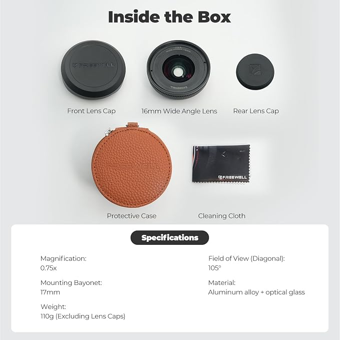 Freewell 16mm Wide Angle Lens for 17mm Mount Phone Case | 105° FOV, Close Focus 0.5m – Perfect for Landscapes, Architecture. - Image 6