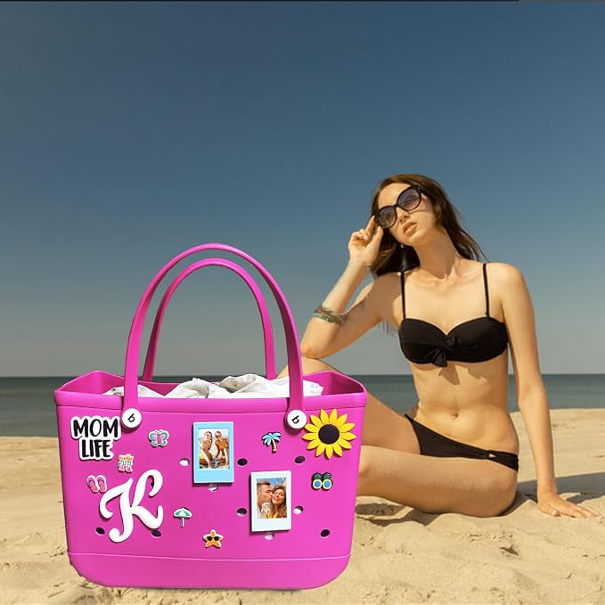 2 in 1 Picture Frame for Bogg Bag Accessories, 2x3 Photo Frame for Fujifilm Instax 3-Inch Film, Custom Frame Charms for Beach Tote Bag(1Piece Blue, 1Piece White) - Image 3