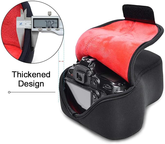 CADeN DSLR SLR Camera Sleeve Case with Neoprene Protection, Compatible for Nikon, Canon, Pentax, Sony and ect...(Large Black)… - Image 2