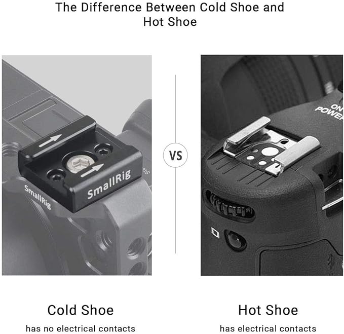 SMALLRIG Cold Shoe Mount Adapter with 1/4" Thread - 1241 | 1/4" Thread Hole to Cold Shoe Adapter, Mounts on Camera & Camcorder Rigs for Mic/LED/Monitor Accessories - Image 6
