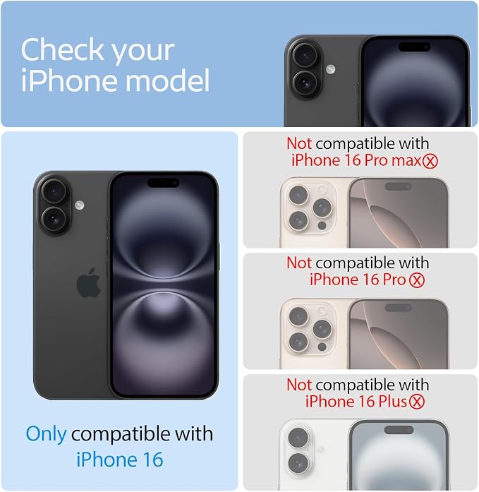 3 Pack Privacy Screen Protector for iPhone 16 +3 Pack Camera Lens Protector with Tempered Glass,Sensitive Touch and Screen Protection - Image 2