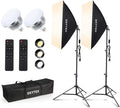 Softbox Lighting Kit 2Pack 20x28in Soft Box | 85W 2700-6400K E27 LED Bulb Continuous Photography Lighting, Photo Studio Lights Equipment for Camera Shooting, Video Recording by skytex
