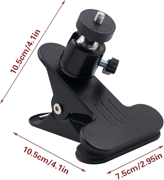 SnowTing 4 PCS Multifunctional Tripod Camera Clamp with 360° Swivel Ball Head and 1/4'' Screw, Flash Holder Photography Accessories for DSLR Video Photoshoot Camera - Image 4