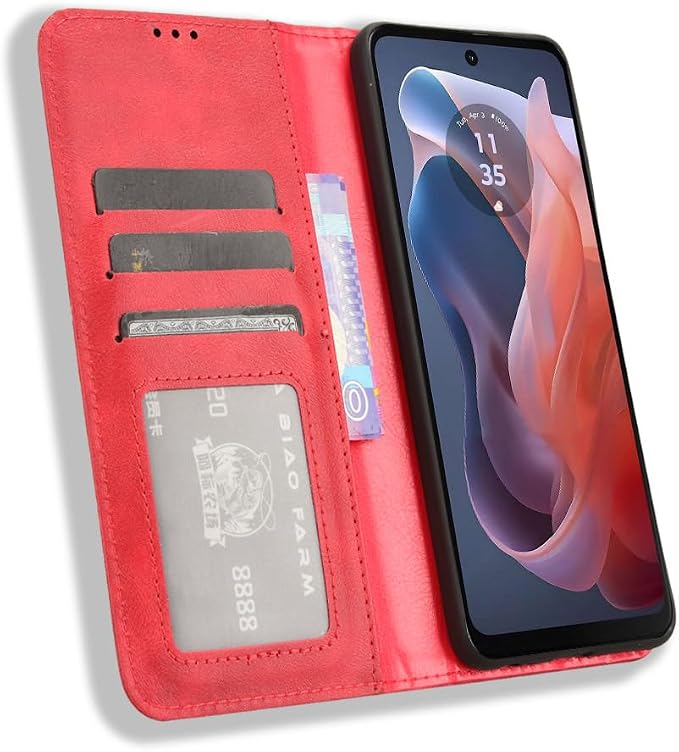for RAZ Memory Cell Phone (2025/2024) Case Magnetic Flip Wallet -Red | Magnetic Wallet with Card Holder Kickstand Protection Flip Folio Leather Wallet Case for RAZ Memory Cell Phone (2024/2025) - Image 5