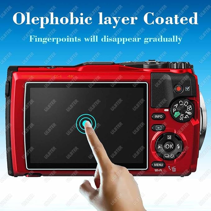 ULBTER Screen Protector for Olympus TG-7 TG-6 TG-5 TG-4 TG7 TG6 [3 Pack] | Tempered Glass for OM SYSTEM Tough TG-7 TG6 TG5 TG4 0.3mm 9H Hardness Screen Cover Anti-Scrach Anti-Dust - Image 4
